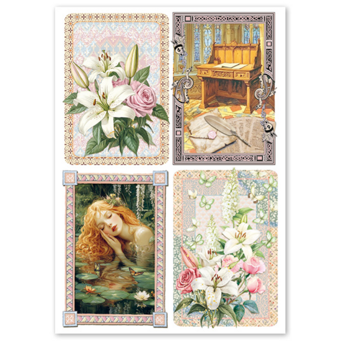 Ciao Bella Paper Courtly Love A4 Mixed Rice Paper 4pc