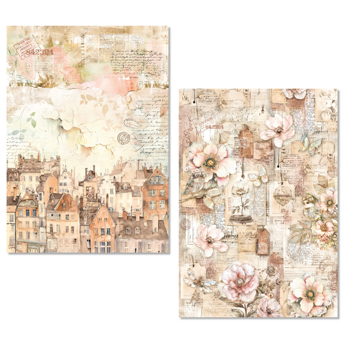 Ciao Bella Paper Lost in Time A5 Mixed Rice Paper 8pc