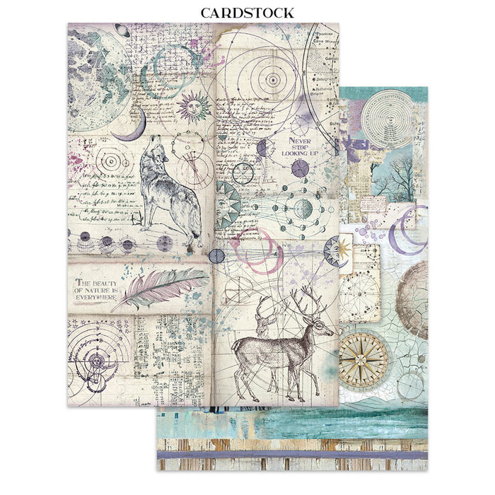 Stamperia Paper Cosmos Infinity Junk Journal Stickers Cut-outs Backgrounds