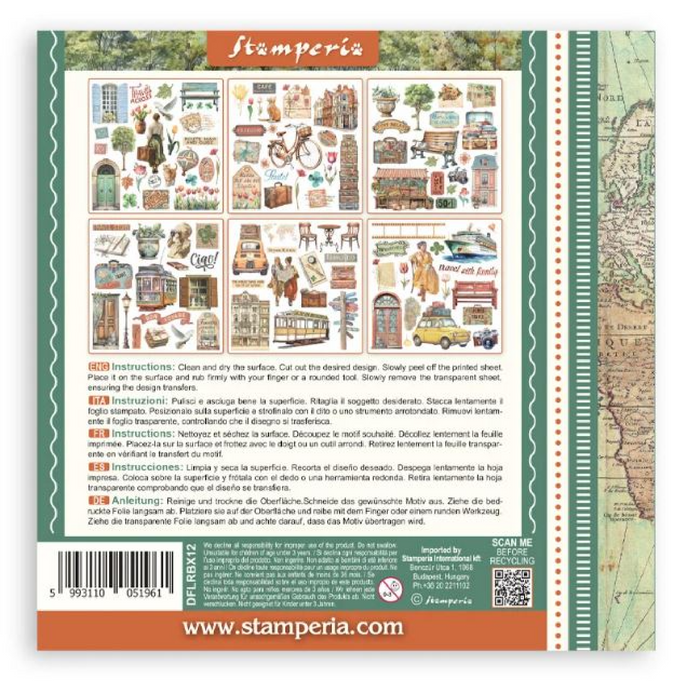 Stamperia Art Of Travelling Rub On Transfers - Assorted Pack