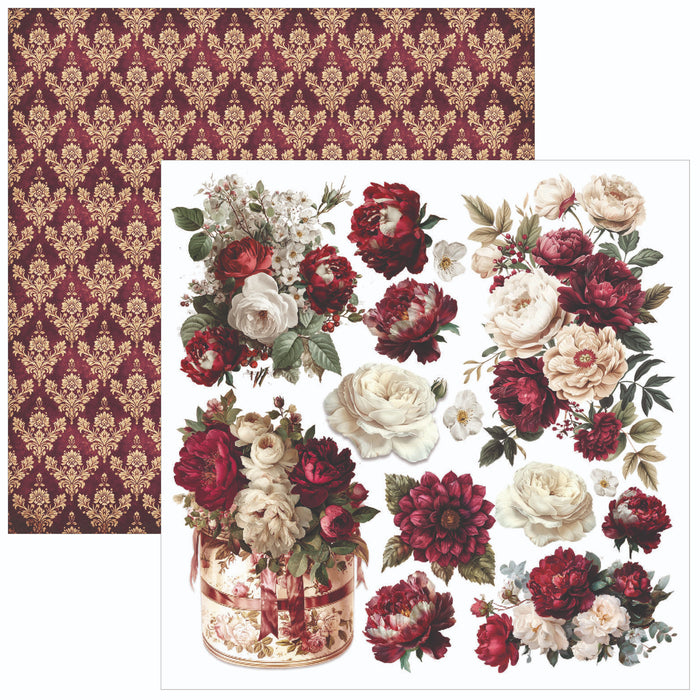 Ciao Bella Paper Bohemian Burgundy 6" x 6" Fussy Cut Pad