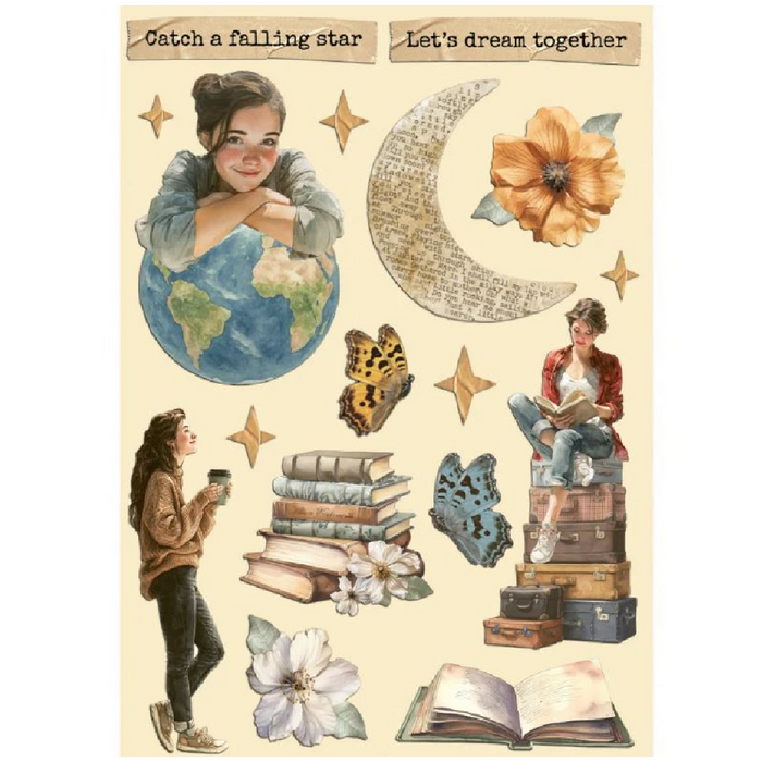 Stamperia Secret Diary A5 Colored Wooden Shapes