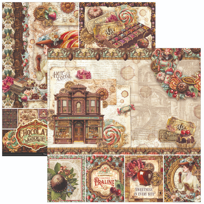 Ciao Bella Paper Chocolate Wanderlust 8" x 8" Scrapbooking Paper Set