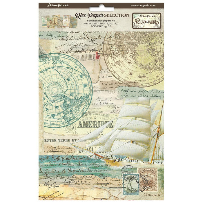 Stamperia Around The World A4 Rice Paper Pack