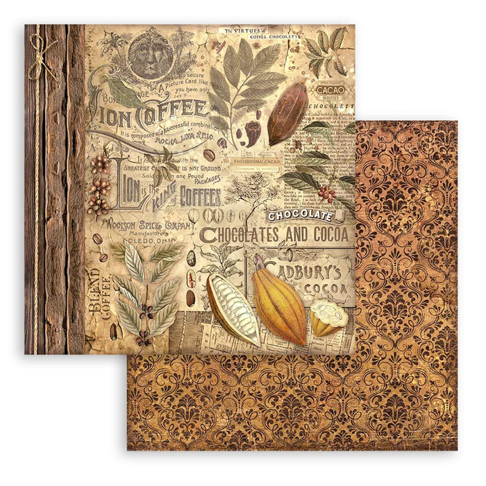 Stamperia Coffee & Chocolate 12" x 12" Scrapbooking Paper Pad