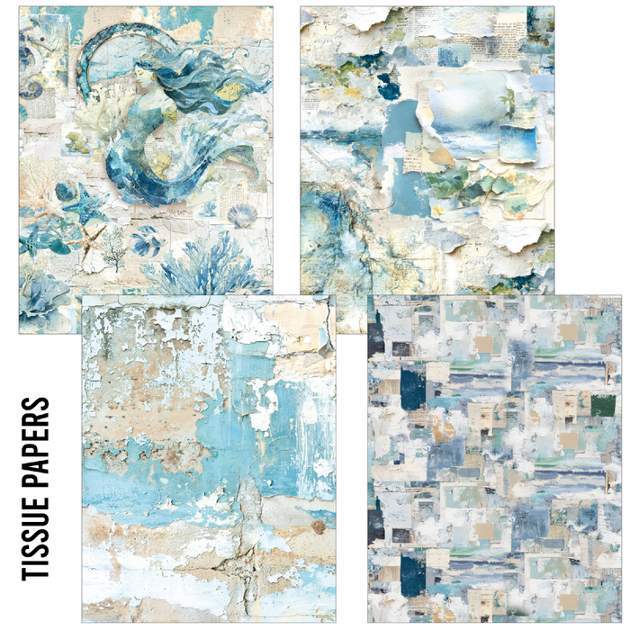 Ciao Bella Paper Edge of the Ocean A5 Mixed Rice Paper 8pc