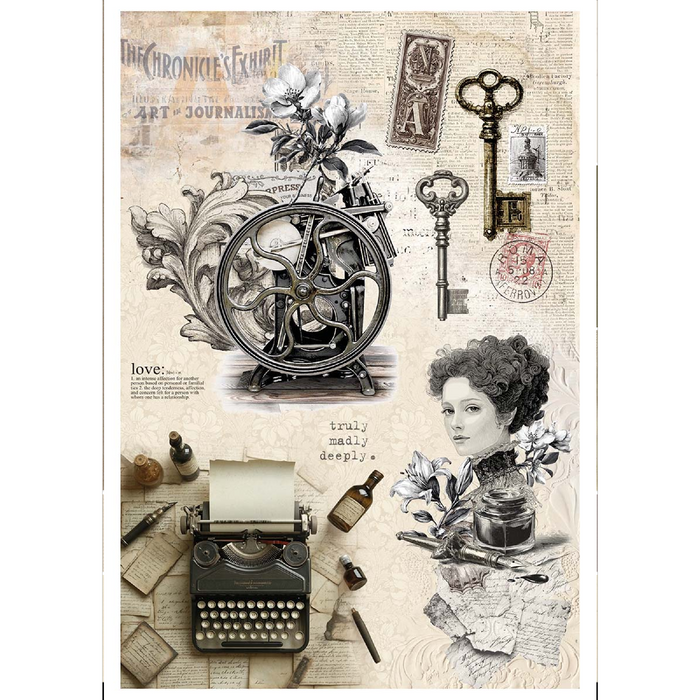 Ciao Bella Typographic A4 Mixed Rice Paper 4pc