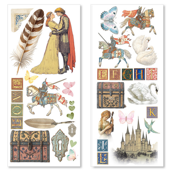 Ciao Bella Paper Courtly Love Art Transparent Stickers 5pc