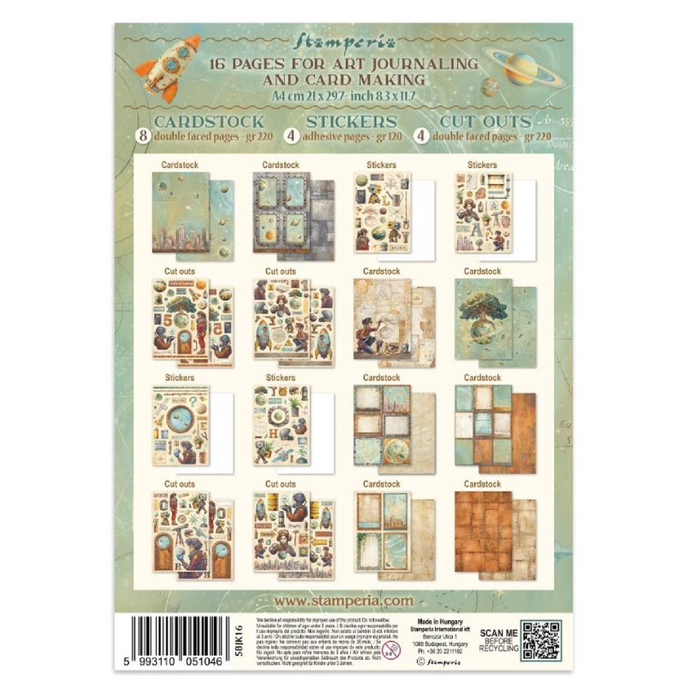Stamperia A New Beginning Junk Journal Stickers Cut-outs Backgrounds