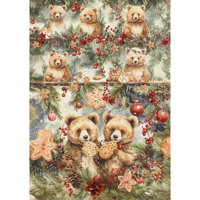 Ciao Bella Hot Cocoa & Holly A5 Mixed Rice Paper 8pc