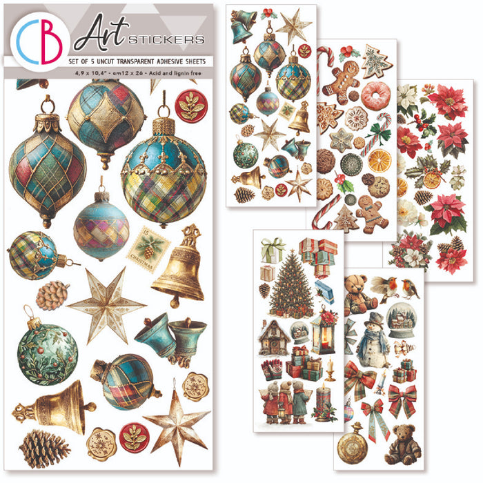 Ciao Bella Paper Merry & Bright Art Transparent Stickers 5pc
