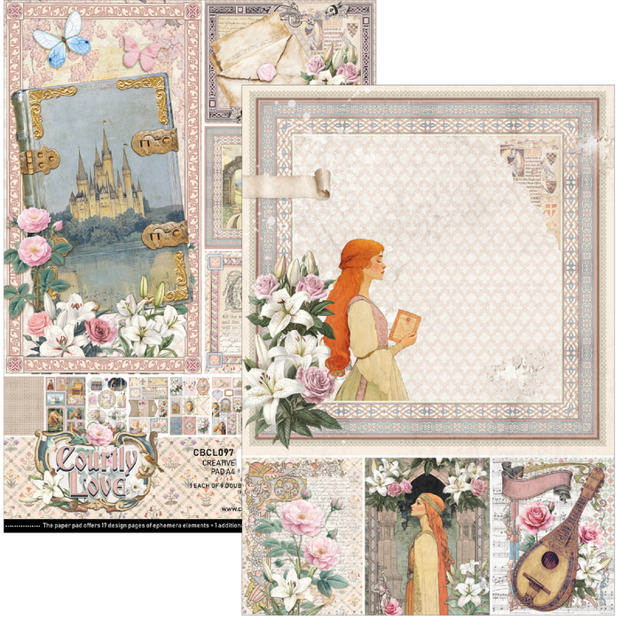 Ciao Bella Paper Courtly Love A4 Scrapbooking Paper Set
