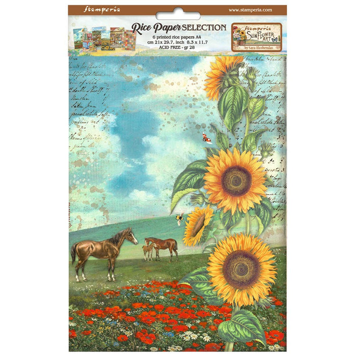 Stamperia Sunflower Art A4 Rice Paper Selection Pack