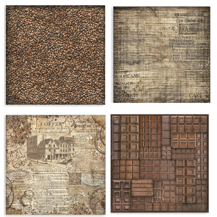 Stamperia Coffee & Chocolate Fabric Pack