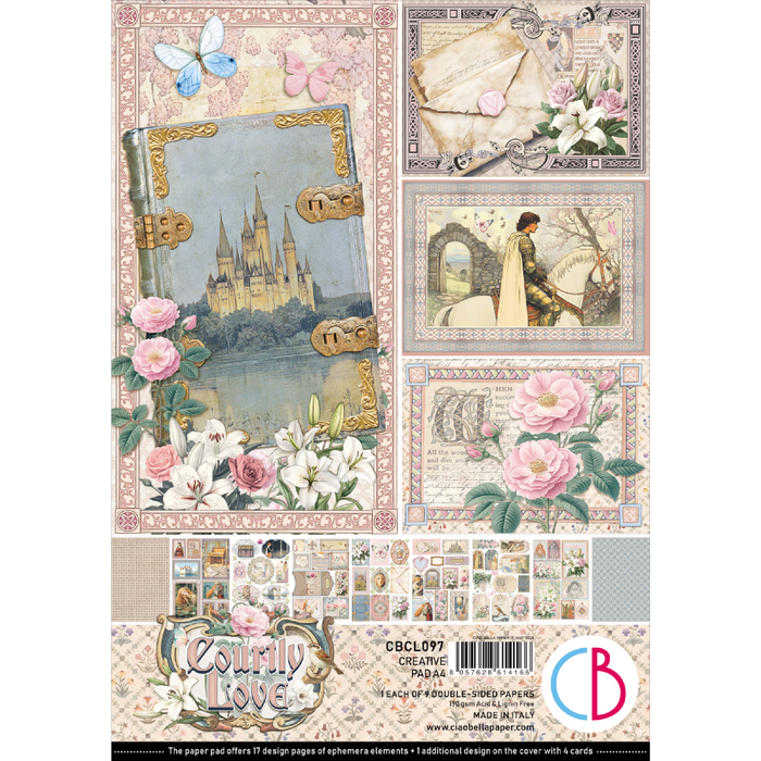 Ciao Bella Paper Courtly Love A4 Scrapbooking Paper Set