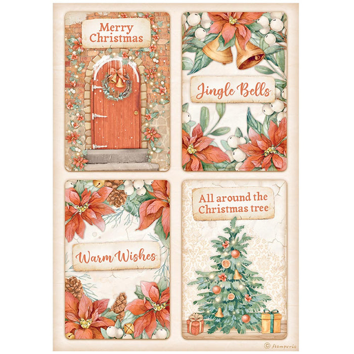 Stamperia All Around Christmas A4 Rice Paper Cards