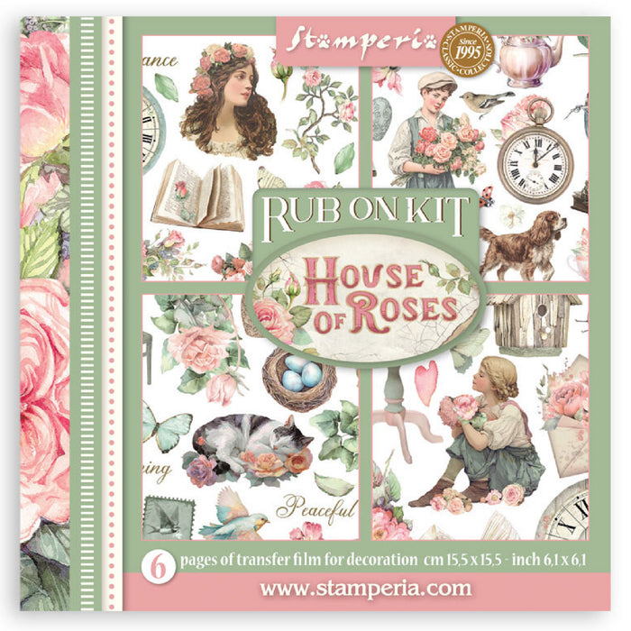 Stamperia House Of Roses Rub On Transfers - Assorted Pack