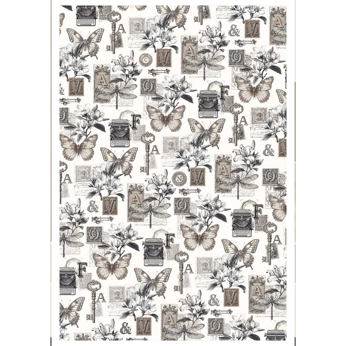 Ciao Bella Typographic A4 Mixed Rice Paper 4pc