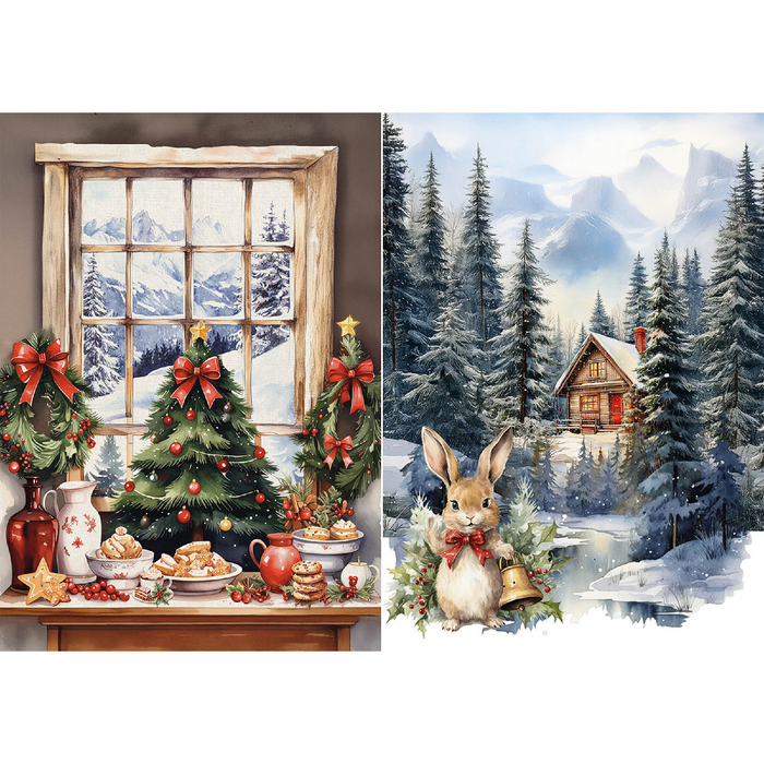 Ciao Bella Hot Cocoa & Holly A5 Mixed Rice Paper 8pc