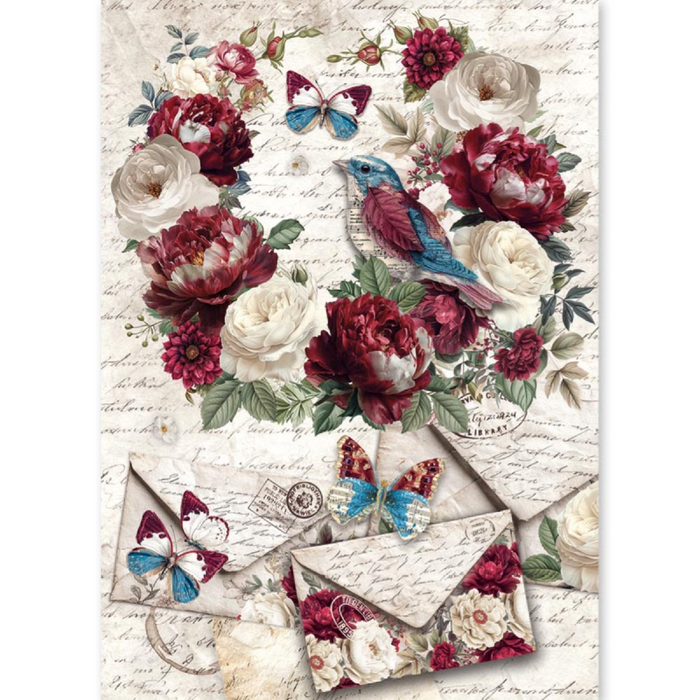 Ciao Bella Paper Bohemian Burgundy A5 Mixed Rice Paper 8pc