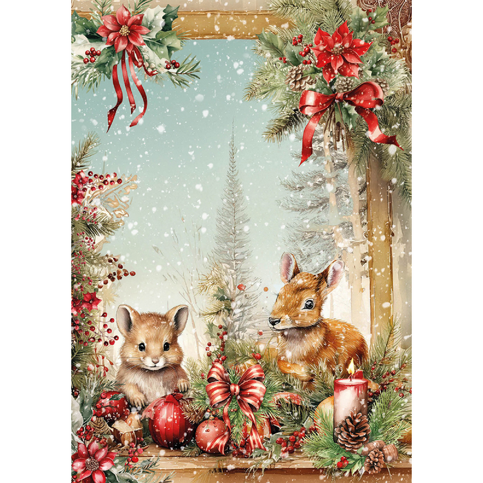 Ciao Bella Hot Cocoa & Holly A5 Mixed Rice Paper 8pc