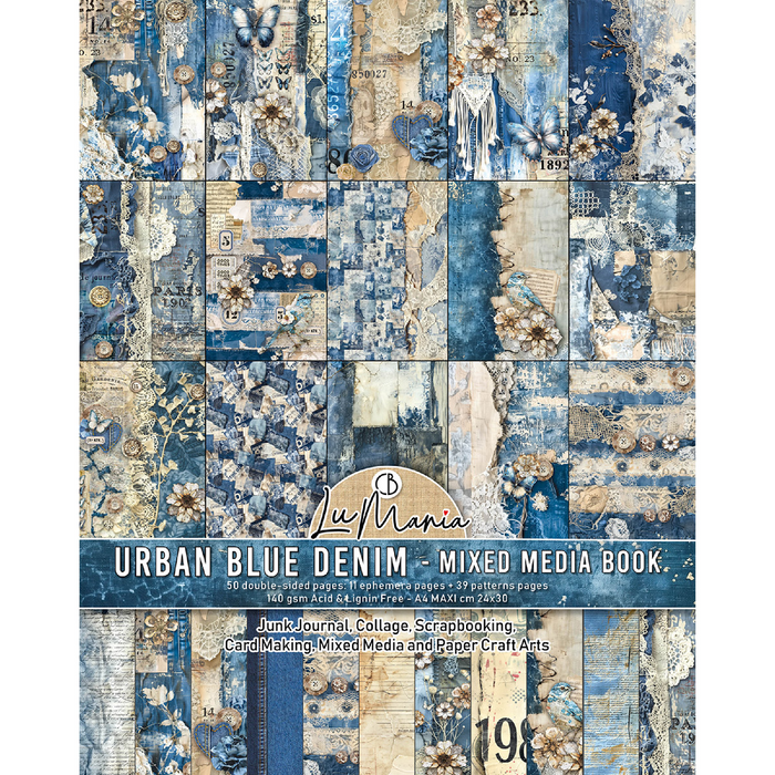 Ciao Bella Urban Blue Denim A4 Maxi Mixed Media Book