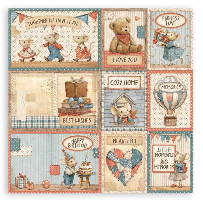 Stamperia Family 8" x 8" Maxi Single Faced Scrapbooking Paper Pad