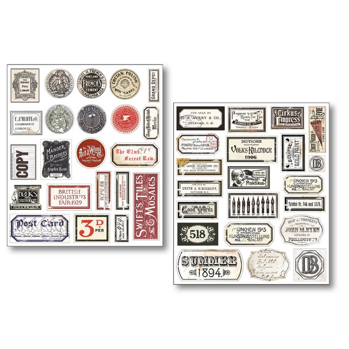Ciao Bella Vintage Scripts Sticker Set 10pc