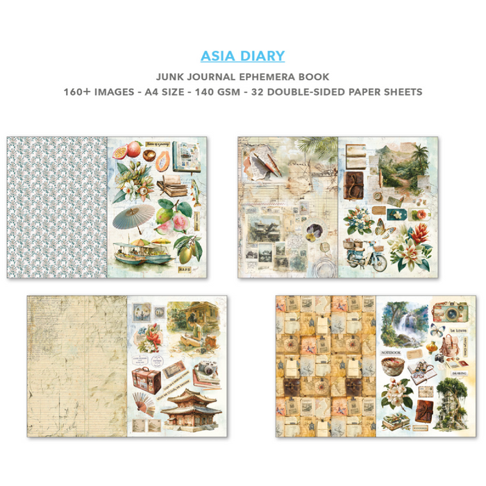 Ciao Bella Paper Asia Diary A4 Junk Journal & Ephemera Book