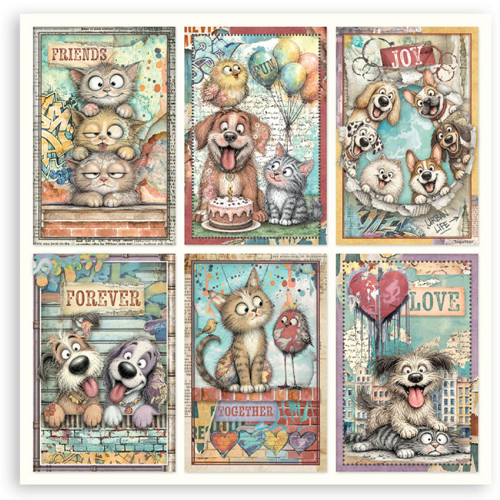 Stamperia Furry Friends 2 12" x 12" Single Faced Maxi Paper Pad