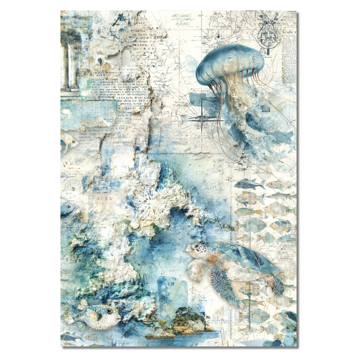 Ciao Bella Paper Edge of the Ocean A4 Mixed Rice Paper Set 4pc