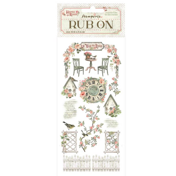 Stamperia House Of Roses  Rub - On Elements