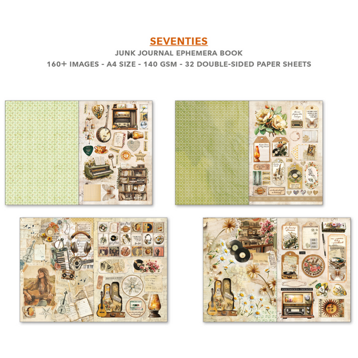 Ciao Bella Paper Seventies A4 Junk Journal & Ephemera Book