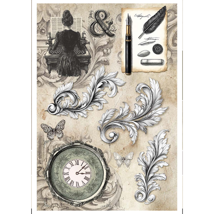 Ciao Bella Typographic A4 Mixed Rice Paper 4pc