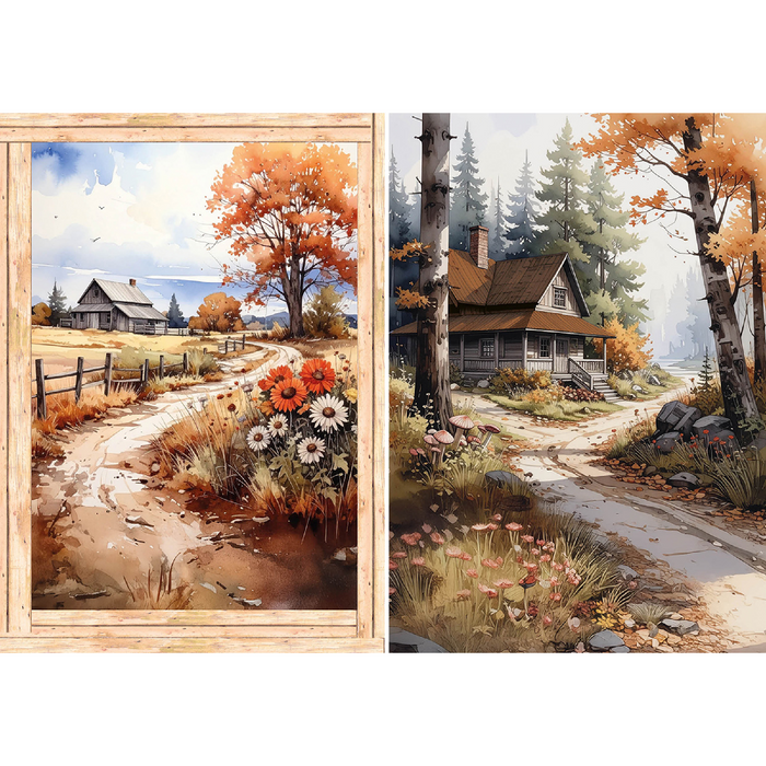 Ciao Bella Hello Fall A5 Mixed Rice Paper 8pc