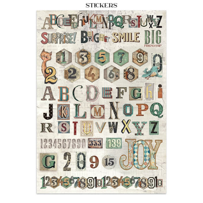 Stamperia Paper Furry Friends Junk Journal Stickers Cut-outs Backgrounds