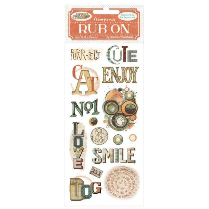 Stamperia Furry Friends Rub - On Writings