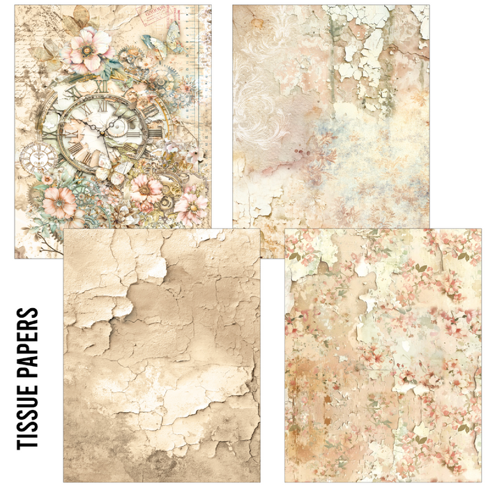 Ciao Bella Paper Lost in Time A5 Mixed Rice Paper 8pc