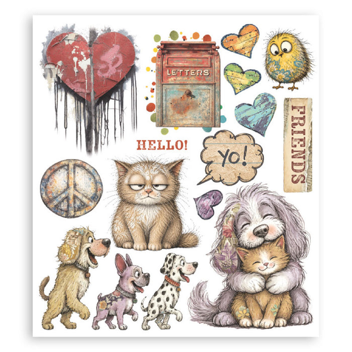 Stamperia Paper Furry Friends 2 Rub On Transfers - Assorted Pack