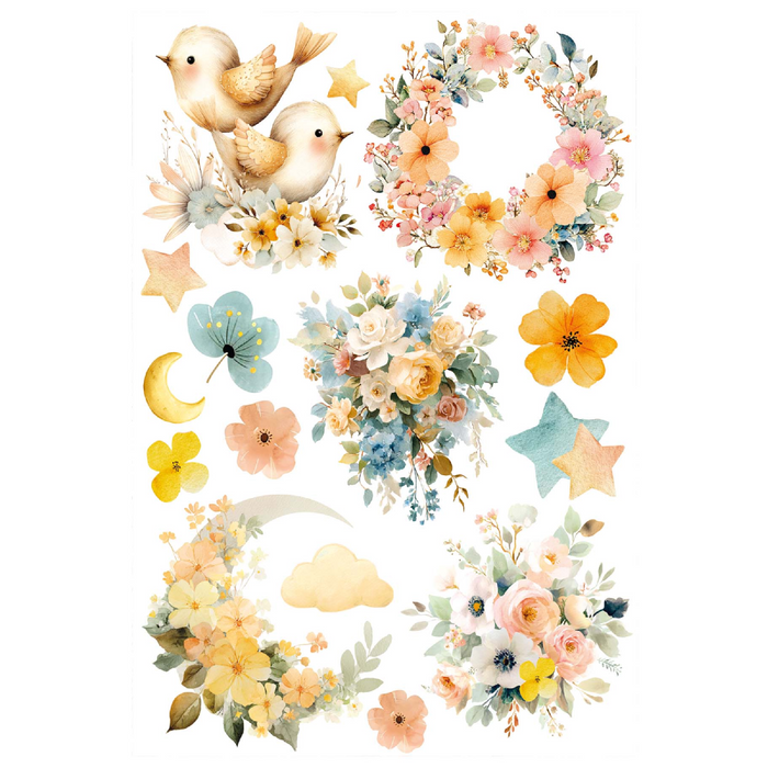 Ciao Bella Lunibloom A4 Mixed Rice Paper 4pc