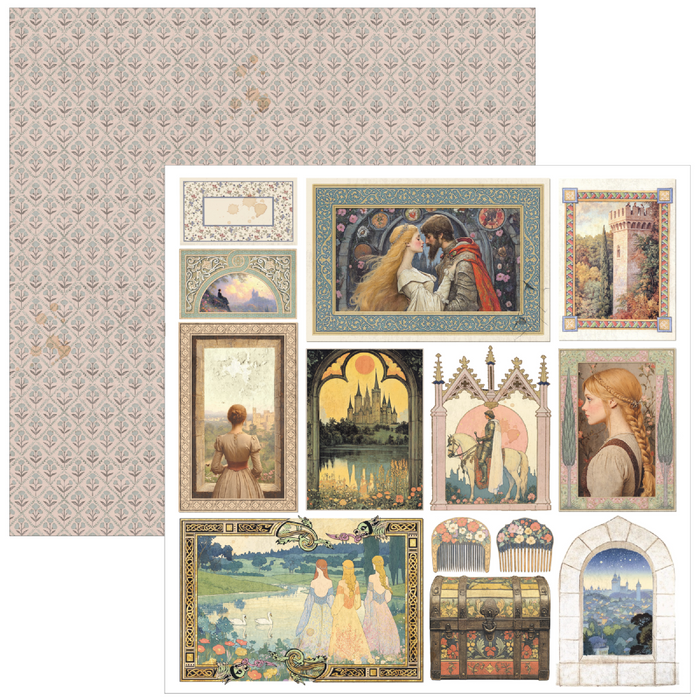 Ciao Bella Paper Courtly Love 12" x 12" Patterns Scrapbooking Paper Set