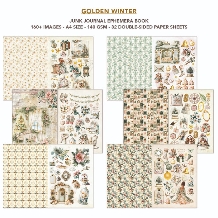 Ciao Bella Paper Golder Winter A4 Junk Journal & Ephemera Book