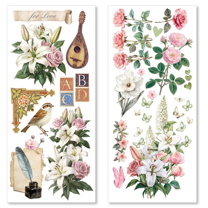 Ciao Bella Paper Courtly Love Art Transparent Stickers 5pc