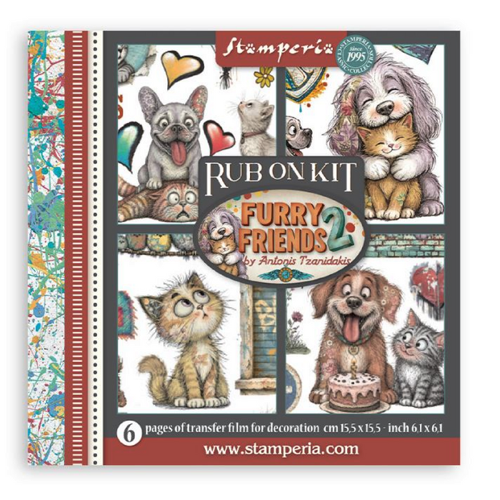 Stamperia Furry Friends 2 Rub On Transfers - Assorted Pack