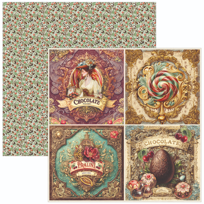 Ciao Bella Paper Chocolate Wanderlust 12" x 12" Patterns Scrapbooking Paper Set
