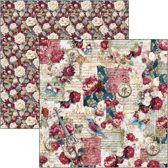 Ciao Bella Paper Bohemian Burgundy 12" x 12" Scrapbooking Paper Set