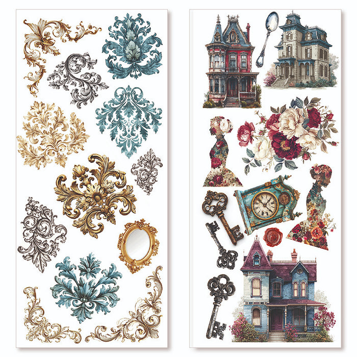 Ciao Bella Paper Bohemian Burgundy Art Transparent Stickers 5pc