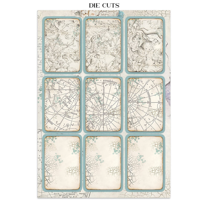 Stamperia Paper Cosmos Infinity Junk Journal Stickers Cut-outs Backgrounds