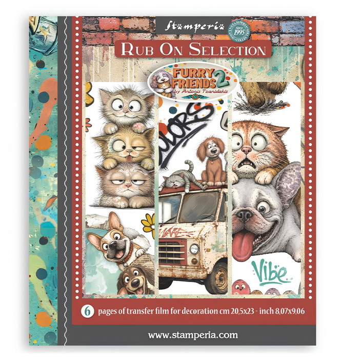 Stamperia Paper Furry Friends 2 Rub On Transfers - Assorted Pack