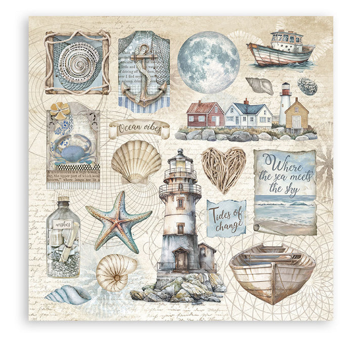 Stamperia Silent Sea Stickers 4pc